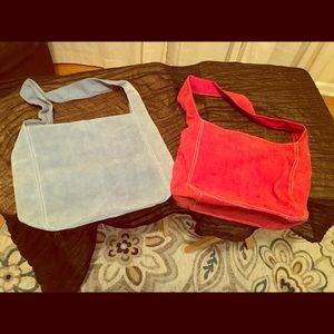 Suede handbags (Red) (Powder Blue)